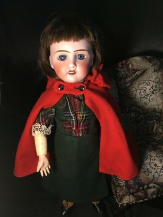Pretty Antique French Jules Verlingue Bisque Head Doll Petite Francaise 18 "