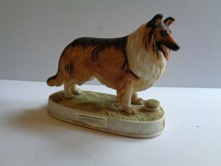 Vintage 1970s British Rough Collie Dog Whisky Decanter Lionstone Porcelain