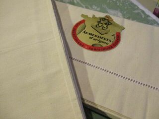 Vintage French Pair New/old Stock Cotton Sheets 220 X 310 Cm Ladderwork Hem