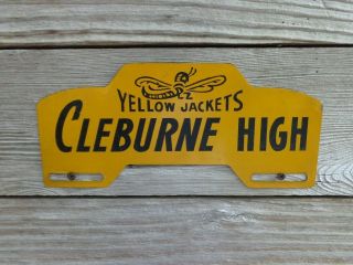 Cleburne High School Yellow Jackets Metal License Plate Topper