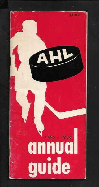 1965 - 66 Ahl (americanhockey League) Annual Guide,  4 " X 9 ",  96p,  Whl Hockey,  $1