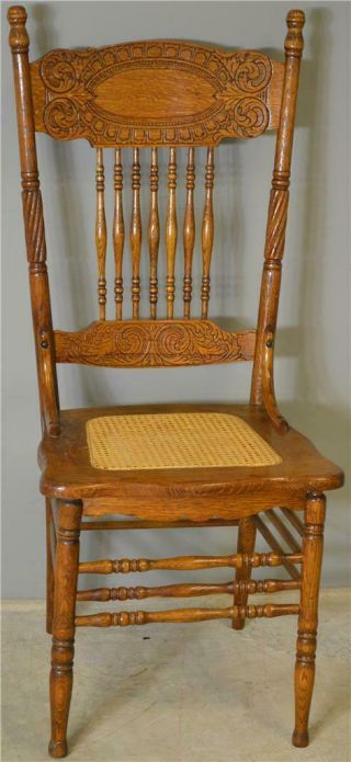 17896 Set of 6 Refinished 1 Larkin Press Back Dining Chairs 2