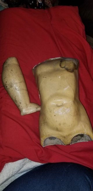 Antique Composition Handwerck? Torso & Leg Body Parts German Doll