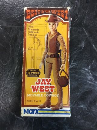 Vintage 1974 Marx Best Of The West Jay West Action Figure Box Accessories 1062b