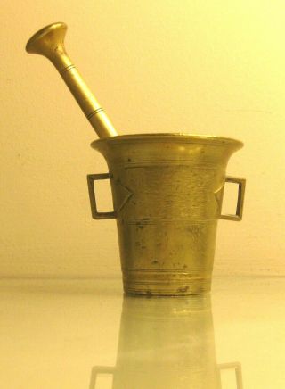 Solid Brass Vintage Mortar And Pestle