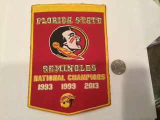 Fsu Florida State Seminoles Vintage Embroidered Iron Patch 7” X 5”