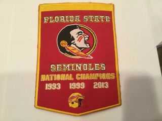 FSU Florida State Seminoles Vintage Embroidered Iron Patch 7” X 5” 2
