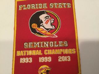 FSU Florida State Seminoles Vintage Embroidered Iron Patch 7” X 5” 3