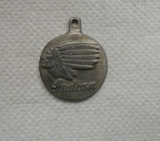 Vintage Advertising Indian Motorcycle Co Key Chain Fob,  Circle,  Holder Old