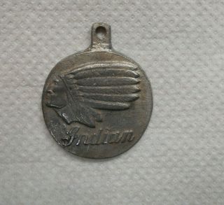 VINTAGE ADVERTISING INDIAN MOTORCYCLE Co Key Chain Fob,  Circle,  HOLDER OLD 2