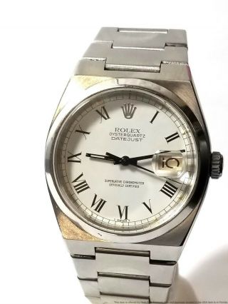 Midcentury Modern Huge Rolex Datejust Oysterquartz Mens 17000 Quickset Watch
