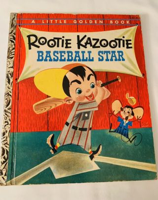 Vintage 1954 A Little Golden Book Rootie Kazootie Baseball Star “a” Edition