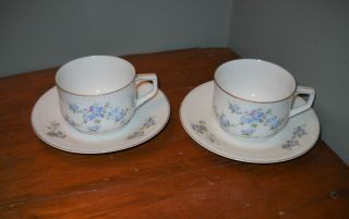 2 Vintage Hermann Ohme German - Made Porcelain Cup/saucer Set 1920 - 1930