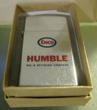 Vintage 1967 Enco Humble Slim Zippo Lighter Oil Gas