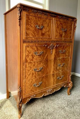 Lingerie Chest - Solid Wood,  Antique 37 " Wide X 51 " Tall X 19 1/2 " Deep