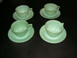 Vintage Fire King Jane Ray Jadeite Cup & Saucer Fire King Oven Ware