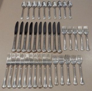 English Chippendale By Reed & Barton Sterling Silver Flatware For 10 Set 40 Pc.