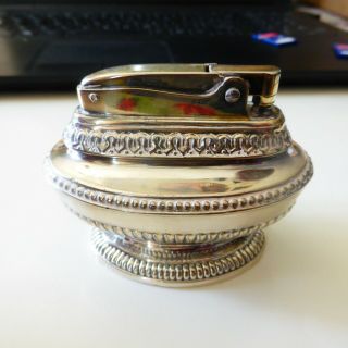 Vintage Ronson Queen Anne Table Cigarette Lighter Silver Plated 3