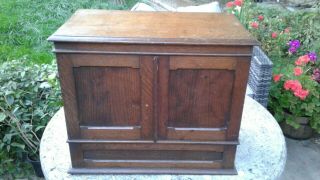 Antique Oak Wall Or Freestanding Cabinet,  Bookcase Vgc