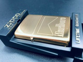 Zippo 1997 Marlboro Etched Promotional Lighter - Solid Brass (very Rare)