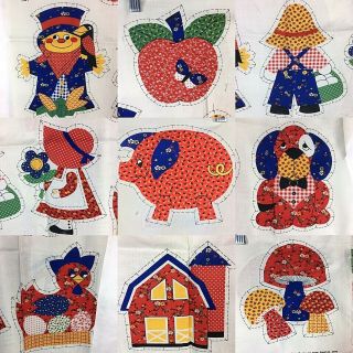 Barnyard Appliques For Quilts Placemats Walls Totes Pillows Vtg 80s Folk Art