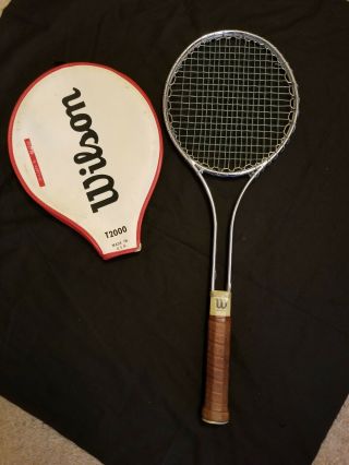 Vintage Wilson T - 2000 Tennis Racket With Cover Made In Usa