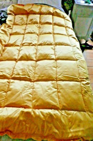 Vintage Feather Eiderdown/quilt - Single Gold,  Lovely And Plumptious