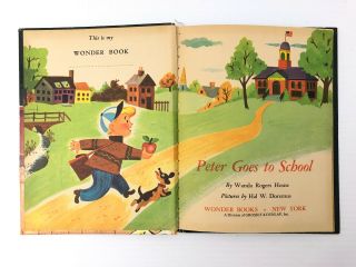 Peter Goes To School Book First Day Kindergarten Childrens Picture Book Vtg 1953 2