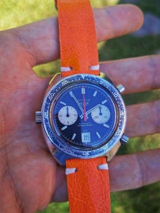 Heuer Autavia 1163 MH Derek Bell Chronograph Diver Cal 11 Men ' s Swiss Watch 2
