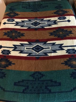 Vintage Biederlack Blanket Aztec Southwest Germany 54”x72”