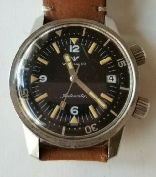 Vintage Wittnauer Compressor Automatic Watch 8007 Date Vf,