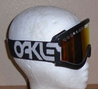 Vintage Oakley E - Frame Black With Orange Visor Ski Snowboard Goggles