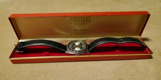 Vintage Heuer Autavia Chronograph Wristwatch w/Original Box 2