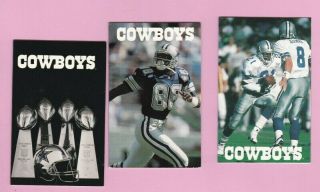 Dallas Cowboys Pocket Schedule Set 1994 1995 1996 Miller Lite