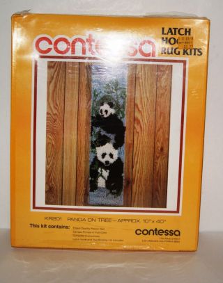 Panda On The Tree Vintage Latch Hook Kit Contessa Kr201
