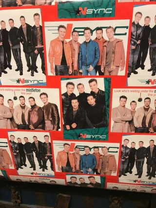 Vintage Nsync Roll Christmas Birthday Gift Wrapping Paper Justin Timberlake