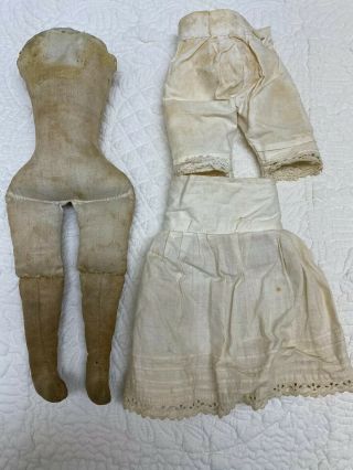 10 1/2” Antique Horsehair Stuffed Cloth Body For China Head Or Parian Doll - Tlc