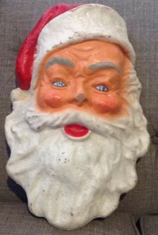 Vintage 1950’s Paper Mache Store Display Santa Claus Face Christmas Decoration