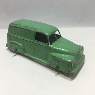Vintage Tootsietoy Tootsie Toy Green 1950s Delivery Panel Truck Enclosed Wheels