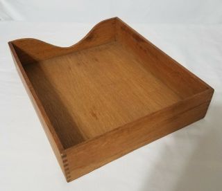 Vintage Oak Desk Tray Letter Size Dovetail Construction