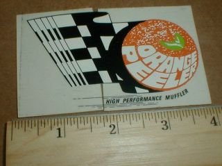 Vtg Old Orange Peeler High Performance Muffler 1970s Drag Racing Decal Sticker