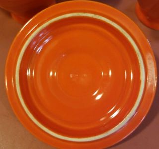 Sugar Creamer Set Bright Orange Ceramic Mid Century Vintage Pair 3