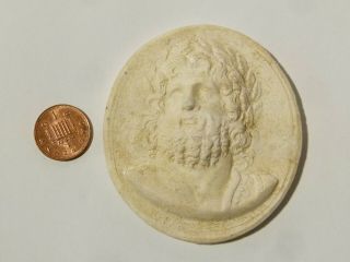 Antique Roman - Greek God Or Similar With Beard Plaster Moulding Grand Tour W47