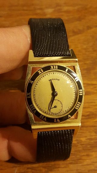 Vintage Hamilton Piping Rock Cal.  747 14kt Solid Gold Wristwatch Rare