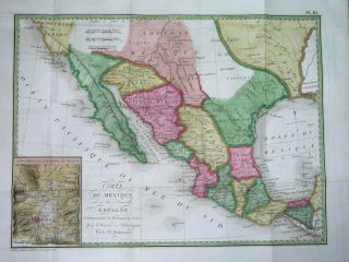 1800 Rare Map United States Texas California In Mexico Great Louisiana