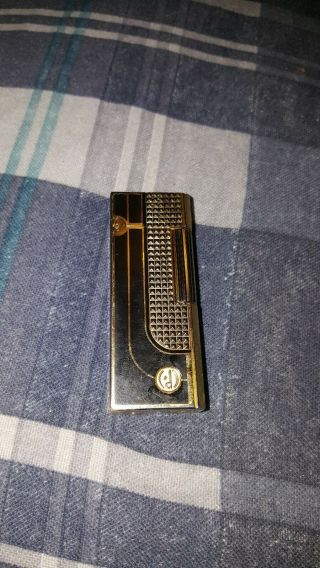 Dunhill Rollagas Vintage Gold Plated Black Enamel Cigarette Lighter