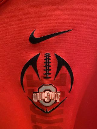 Nike Ohio State Football Sweater Pullover Mens Large Therma Fit Red Buckeyes OSU 3