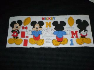 Vtg Walt Disney Mickey Mouse Football Cut And Sew Fabric Panel Craft Peter Pan