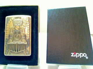 Vintage Lighter Zippo Barrett Smythe Great American Train Brass 1996