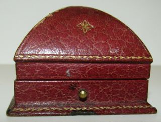 , Antique Georgian Leather And Velvet,  Glasgow Ring Jewellery Box